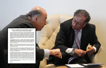 El excanciller Álvaro Leyva declaró ante la Cámara de Representantes sosteniendo sus señalamientos en contra del presidente Gustavo Petro. Fotos: Presidencia y Captura de documento. 