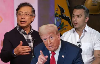 En el último Consejo de Ministros, el presidente Gustavo Petro expresó pedirle ayuda a Donald Trump para intervenir en la crisis con el gobierno ecuatoriano liderado por Daniel Noboa. Fotos: Colprensa y Getty Images