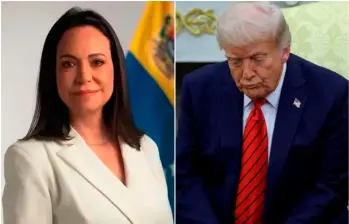 La venezolana María Corina Machado y el presidente de Estados Unidos, Donald Trump, eran dos de los candidatos al Nobel de Paz de 2025. La líder opositora, que no figuraba entre las favoritas, se quedó con el reconocimiento. FOTOS: Cortesía y Getty