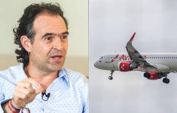 El avión, con la ruta Medellín -Bogotá, que llevaba a bordo a Federico Gutiérrez, sufrió de un contratiempo momentos antes de aterrizar en la pista del aeropuerto El Dorado. FOTO: EL COLOMBIANO
