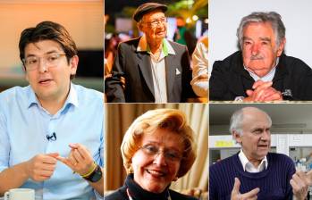 Miguel Uribe, José María Acevedo, Pepe Mujica, Nydia Quintero y Manuel Elkin Patarroyo, algunos de los personajes que fallecieron este 2025. FOTOS EL COLOMBIANO y Colprensa