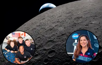 Los astronautas regresarán a la Tierra este viernes a las 7:00 de la noche, aproximadamente. La colombiana Liliana Villareal, a la derecha, es la respoonsable del aterrizaje y la recuperación de Artemis 2. FOTOS Cortesía Nasa