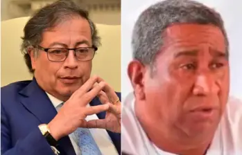 El presidente Gustavo Petro y Gabriel Yepes Mejía, alias H.H. FOTO: PRESIDENCIA Y CAPTURA VIDEO