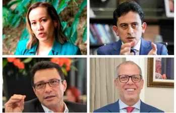 Arriba, a la izquierda: Carolina Corcho; a la derecha, Luis Carlos Reyes. Abajo, a la izquierda: Carlos Caicedo; a la derecha, Alfredo Saade. FOTO: EL COLOMBIANO/COLPRENSA/PRESIDENCIA