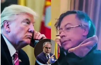 Los presidentes Donald Trump y Gustavo Petro en llamada. El ministro de Interior Armando Benedetti. Foto: cortesía y Colprensa