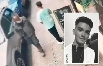 Esteban Yepes Palacios, de 19 años, fue apuñalado en el cuello por un habitante de calle en Itagüí. FOTO: Cortesía y captura cámara de seguridad