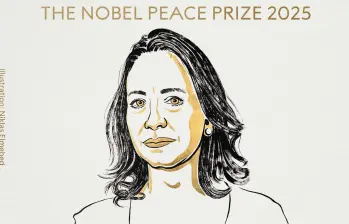 María Corina Machado, ganadora del Premio Nobel de la Paz, 2025. FOTO: PREMIO NOBEL