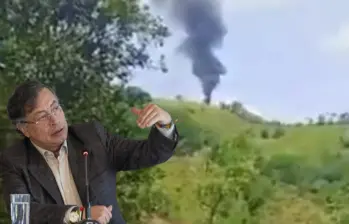 El presidente Gustavo Petro habló sobre nuevas hipótesis de cómo fue derribado el helicóptero en Amalfi, Antioquia. Foto: composición El Colombiano