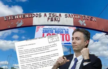 Con una votación unánime, el Congreso declaró no grato a Daniel Quintero, quien izó la bandera de Colombia en la isla Santa Rosa. Fotos: Redes sociales y Colprensa