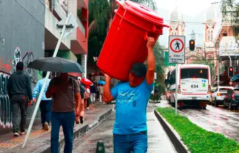 Los habitantes del norte del Valle de Aburrá compraron canecas y baldes de manera masiva para afrontar estos días sin agua potable. FOTO: MANUEL SALDARRIAGA