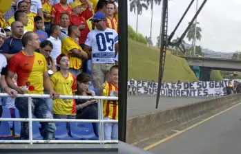 Hinchas del Deportivo Pereira se tomaron la ciudad exigiendo la salida de sus directivos. Fotos: Colprensa y @Frandeportes_ Hinchas del Deportivo Pereira se tomaron la ciudad exigiendo la salida de sus directivos. Fotos: Colprensa y @Frandeportes_