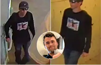 Este es el hombre sospechoso de disparar contra el activista Charlie Kirk en un evento en la Utah Valley University. FOTOS: Tomadas de X @FBISaltLakeCity e Instagram @charliekirk1776