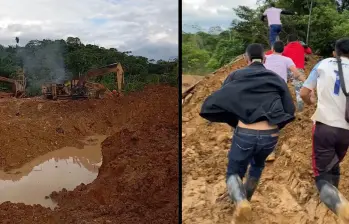 Tropas del Ejército descubrieron una mina ilegal en Puerto Guzmán, Putumayo. FOTOS: Capturas de video 