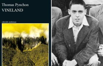 La portada de la edición en español de Vineland y uno de los pocos retratos que se conservan del autor. Foto: Redes sociales.