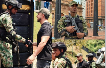 Concejal de Cali, Andrés Escobar, visitando militares en el Cantón Militar Pichincha. Foto: Tomada de Instagram de @andresescobar2030
