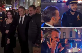 Así fue el bloqueo que vivió Macron en las calles de Nueva York tras el paso de la caravana de Donald Trump. FOTOS Captura de pantalla de Brut.