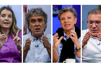 Asistieron Paloma Valencia, Sergio Fajardo, Claudia López y Roy Barreras. Faltaron Iván Cepeda y Abelardo de la Espriella. FOTOS: COLPRENSA.