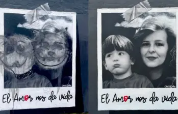 El mural ahora // el mural antes. Foto: Redes sociales.