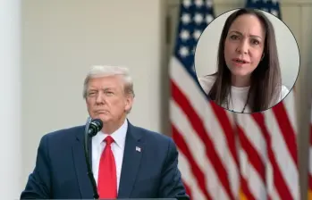 Donald Trump, presidente de Estados Unidos y la líder de la oposición en Venezuela, Maria Corina Machado. Foto: Colprensa