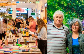 Juan José Hoyos y Maryluz Vallejo (a la derecha) han publicado libros sobre la crónica en Antioquia y en Colombia. Ambos estuvieron en la Fiesta Cultura y Libros en El Tesoro. Fotos Camilo Suárez.