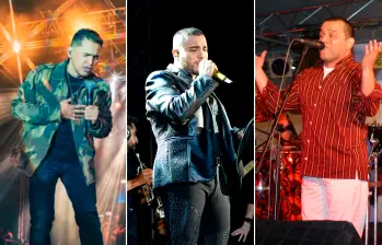 Jorge Celedón, Jessi Uribe y Fernando González, algunos de los artistas que cantarán en el concierto inaugural de la Feria de las Flores. FOTOS Colprensa y cortesía.