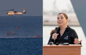 Asi fueron las maniobras de extracción de los astronautas al salir de la cápsula. Liliana Villareal, a la derecha, dirigió toda esta operación. FOTOS Cortesía Nasa / Joel Kowsky / Isaac Watson
