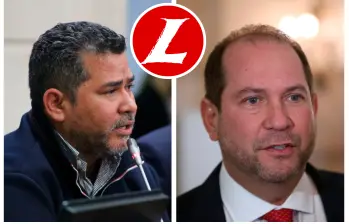 Este miércoles Chacón (izquierda) formalizó su aspiración y, reconociendo que no tiene el respaldo del oficialismo liberal, reivindicó que no es “empleado de nadie”. García (derecha) aún no se pronuncia. FOTO: COLPRENSA