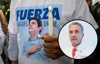 El doctor Fernando Hakim, como director del Departamento de Neurocirugía de la Fundación Santa Fe, ha estado pendiente de la recuperación de Miguel Uribe Turbay. Fotos: AFP y Cortesía