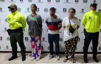 Imagen de los condenados al momento de su captura en el Norte del Aburrá. FOTO: Cortesía