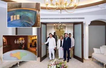 El presidente Gustavo Petro y la canciller Yolanda Villavicencio recorriendo la nueva embajada de Colombia en Arabia Saudita. Foto: Cancillería.  El presidente Gustavo Petro y la canciller Yolanda Villavicencio recorriendo la nueva embajada de Colombia en Arabia Saudita. Foto: Cancillería.