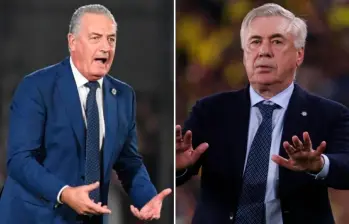 La Paraguay de Gustavo Alfaro (izquierda) es tercera de las Eliminatorias con 24 puntos, dos más que los dirigidos por Carlo Ancelotti que son cuartos. FOTOS: GETTY