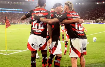 Flamengo, que tuvo a Jorge Carrascal 61 minutos en el campo de juego, celebró su paso a la final de la Copa Libertadores. FOTO: X-FLAMENGO Flamengo, que tuvo a Jorge Carrascal 61 minutos en el campo de juego, celebró su paso a la final de la Copa Libertadores. FOTO: X-FLAMENGO