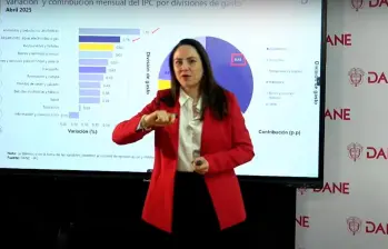 Piedad Urdinola, directora del Dane, explicó los datos de inflación del mes de abril. FOTO tomada de YouTube