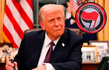 El presidente de Estados Unidos, Donald Trump, designó a Antifa como ‘organización terrorista interna’. FOTO AFP