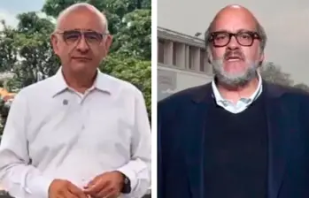 Los profesores José Ismael Peña, cuya elección como rector fue declarada legal, y Leopoldo Múnera, cuya elección fue anulada por ilegal. FOTO REDES SOCIALES Y CORTESÍA UNAL