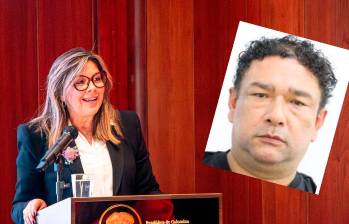 La fiscal General de la Nación, Luz Adriana Camargo, y Gustavo Adolfo Pérez Peña (’El Montañero’), jefe de ‘el Mesa’. FOTOS: Cortesía Fiscalía