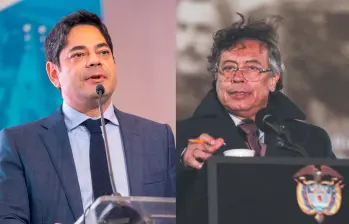 Guillermo Herrera, presidente de Camacol (gremio constructor); y Gustavo Petro, presidente de Colombia. FOTOS CORTESÍA Y LINA GASCAL COLPRENSA