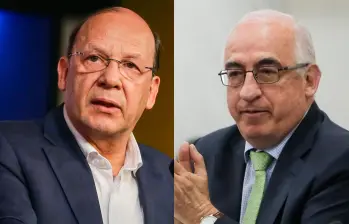 Germán Ávila, ministro de Hacienda; y Leonardo Villar, gerente del Banrep, se reencontraron en el Congreso de la República. FOTO COLPRENSA. 