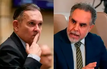 Tanto el presidente del Senado, Efraín Cepeda, como el ministro del Interior, Armando Benedetti, respaldaron el levantamiento del debate de la reforma laboral ante la ausencia de la bancada del Centro Democrático. FOTO COLPRENSA