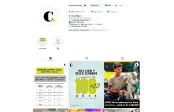 La cuenta de EL COLOMBIANO en Instagram alcanzó el millón de seguidores. FOTO Captura de pantalla