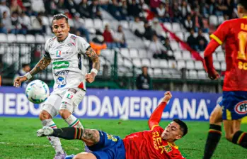 Dayro Moreno, entre los protagonistas del triunfo de Caldas ante Unión Española. FOTO X-ONCE CALDAS