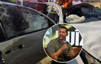 Un grave accidente en el que se vio involucrado el precandidato presidencial Daniel Palacios ocurrió esta tarde en cerca al centro comercial Santa Fe en Medellín. Imagen: redes sociales. 