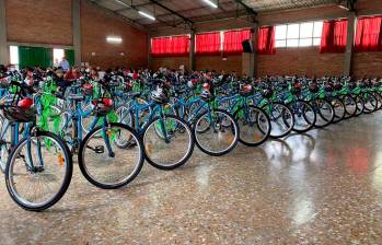 Estas son las bicicletas que fueron donadas para los estudiantes de los colegios de Tenjo, municipio de Cundinamarca. FOTO: Cortesía Fundación Esteban Chaves