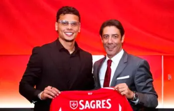 El colombiano Richard Ríos firmó con Benfica hasta el 2030. FOTO TOMADA @slbenfica