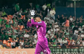 Kevin Cataño durante su debut con Atlético Nacional. FOTO @nacionaloficial
