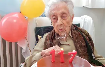 Esta es Maria Branyas Morera en su último cumpleaños. FOTO: Cortesía