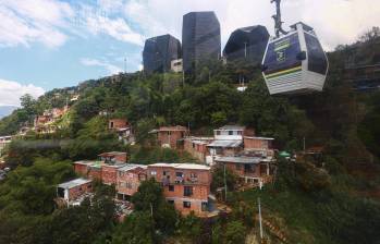 Imagen de referencia de la Línea K del Metrocable que conecta a Santo Domingo con Acevedo. Foto: Manuel Saldarriaga Quintero.