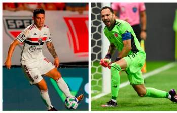 James Rodríguez y David Ospina juegan en dos de las posiciones que el club verde está buscando reforzar. FOTOS AFP