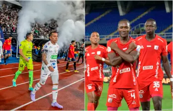 Once Caldas y América son los únicos clubes colombianos en Copa Sudamericana. Fotos: Juan Antonio Sánchez y Colprensa.