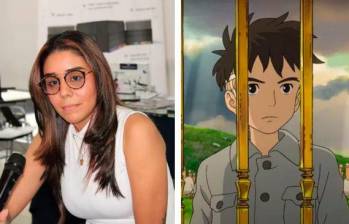 Geraldine Fernández, la supuesta ilustradora que trabajó en El niño y la garza, y uno de los fotogramas de la aclamada película de Hayao Miyazaki. Foto: Redes sociales.